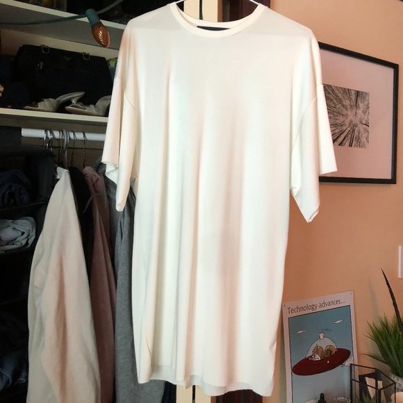 White Zara T-shirt Dress - Picture 1 of 3